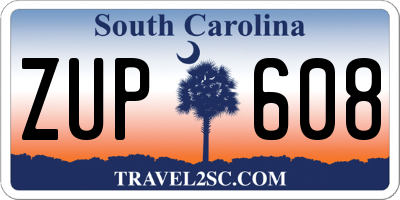 SC license plate ZUP608