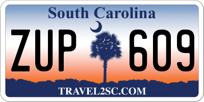 SC license plate ZUP609