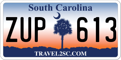 SC license plate ZUP613