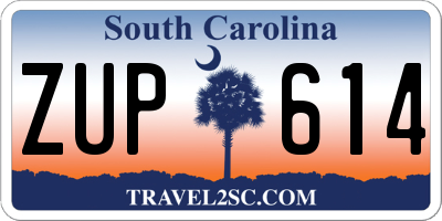 SC license plate ZUP614