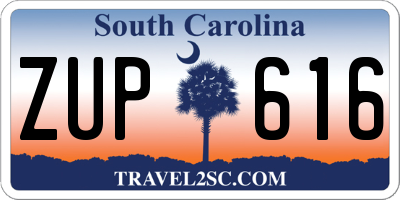 SC license plate ZUP616