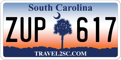 SC license plate ZUP617