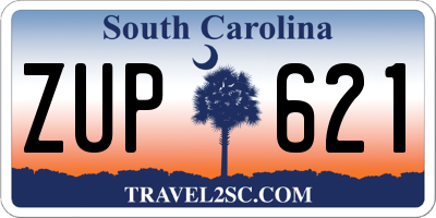 SC license plate ZUP621