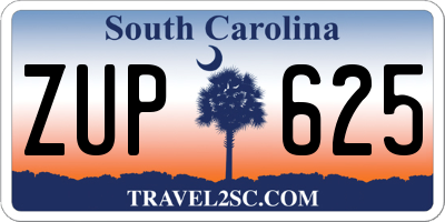 SC license plate ZUP625