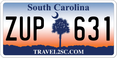 SC license plate ZUP631