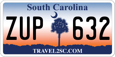 SC license plate ZUP632