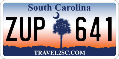 SC license plate ZUP641