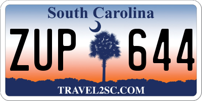 SC license plate ZUP644