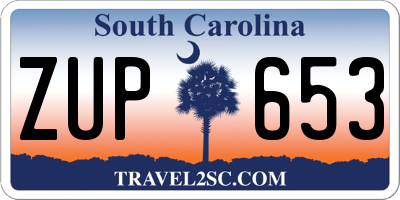 SC license plate ZUP653