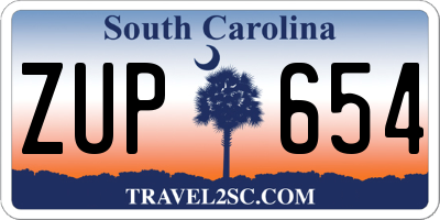 SC license plate ZUP654