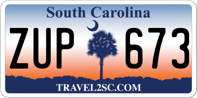 SC license plate ZUP673