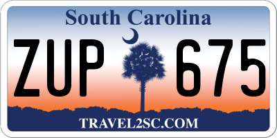 SC license plate ZUP675