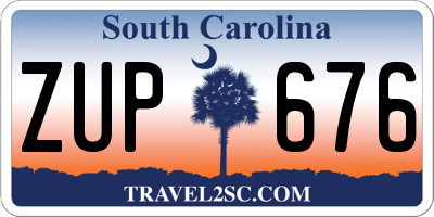 SC license plate ZUP676