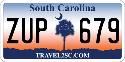 SC license plate ZUP679
