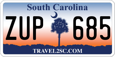 SC license plate ZUP685