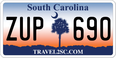 SC license plate ZUP690