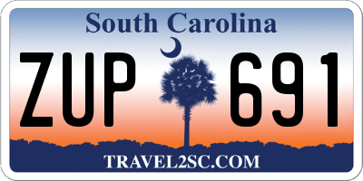 SC license plate ZUP691