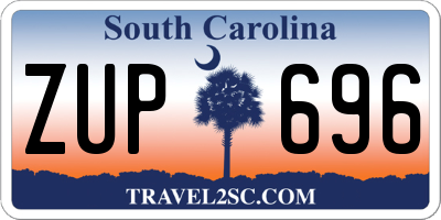 SC license plate ZUP696