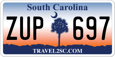 SC license plate ZUP697