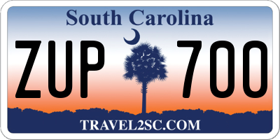 SC license plate ZUP700