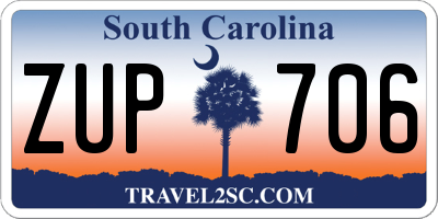SC license plate ZUP706