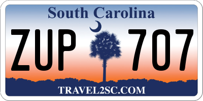SC license plate ZUP707