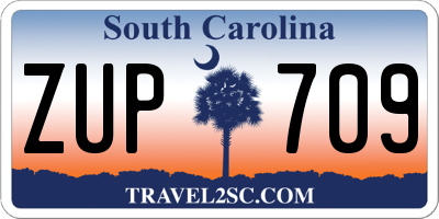 SC license plate ZUP709