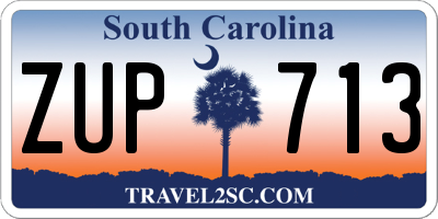 SC license plate ZUP713