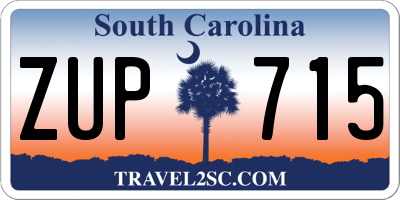 SC license plate ZUP715