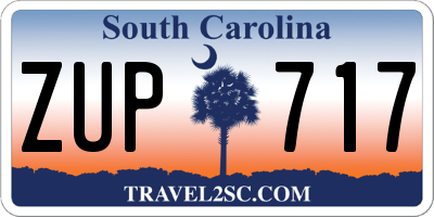 SC license plate ZUP717