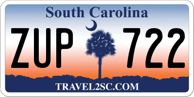 SC license plate ZUP722