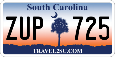 SC license plate ZUP725