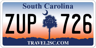 SC license plate ZUP726