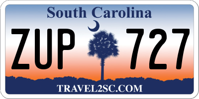 SC license plate ZUP727