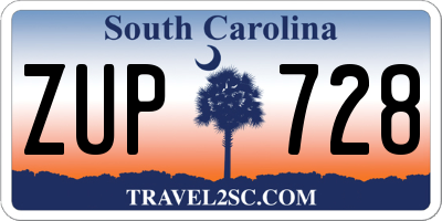 SC license plate ZUP728