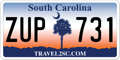 SC license plate ZUP731