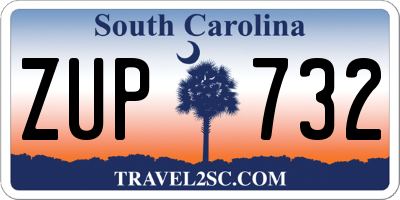 SC license plate ZUP732