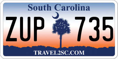 SC license plate ZUP735