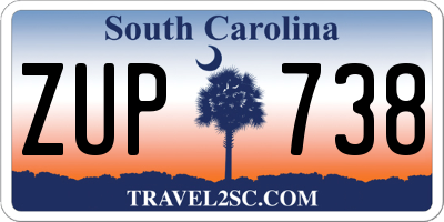 SC license plate ZUP738