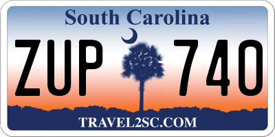 SC license plate ZUP740