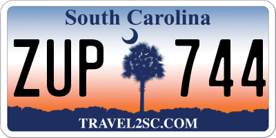 SC license plate ZUP744