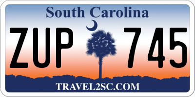 SC license plate ZUP745