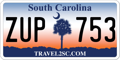 SC license plate ZUP753
