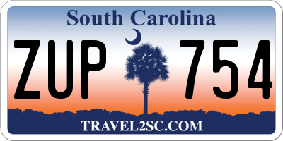 SC license plate ZUP754