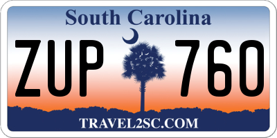 SC license plate ZUP760
