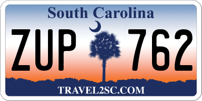 SC license plate ZUP762