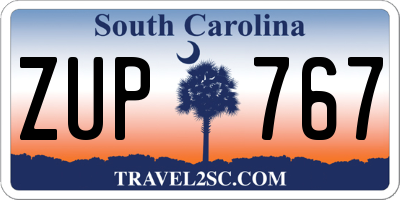 SC license plate ZUP767