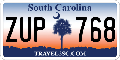 SC license plate ZUP768