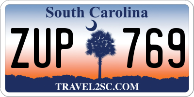 SC license plate ZUP769