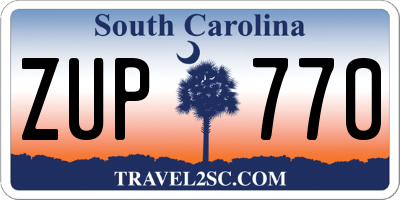 SC license plate ZUP770